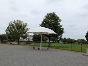 三ツ寺公園のベンチ